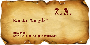 Karda Margó névjegykártya